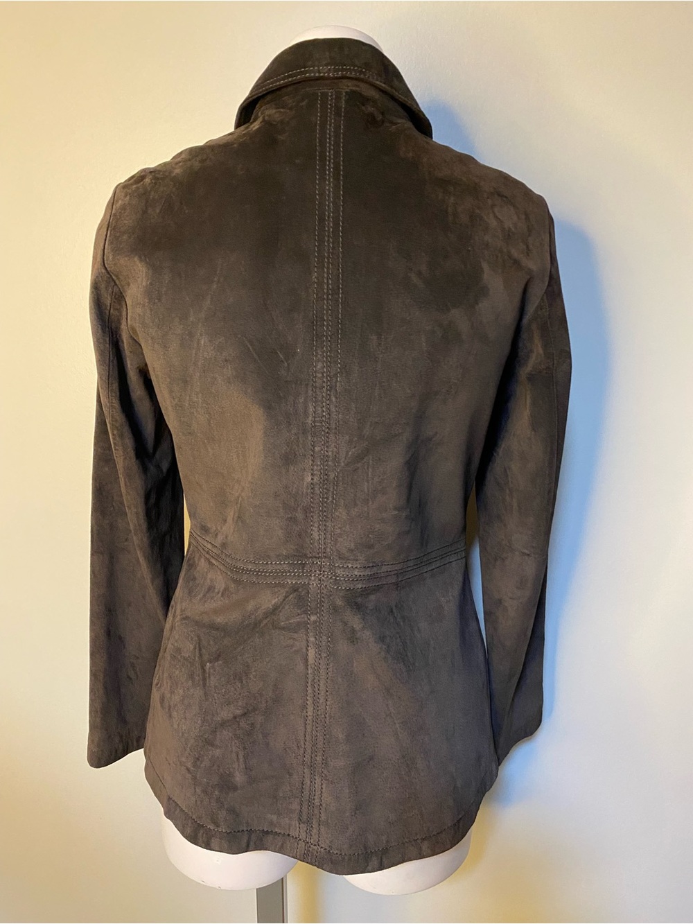 Danier Genuine Suede Leather Jacket Brown Zip Front Women’s Small Style 5524 - Picture 4 of 9